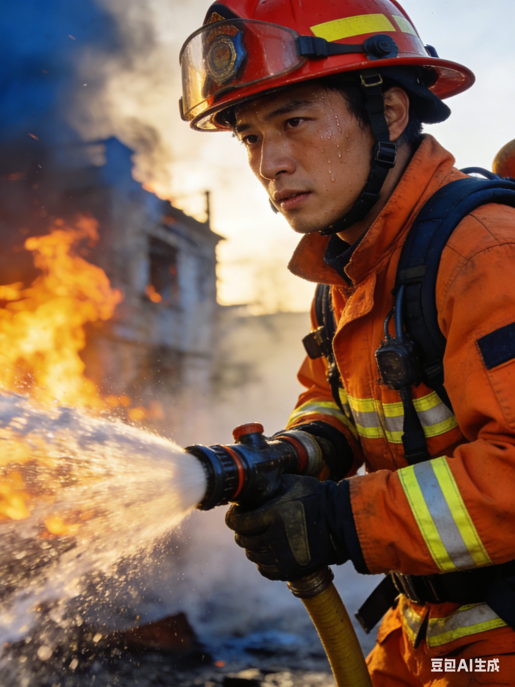 Fire resistant fabric material with flame retardant properties, close-up view of textile weave pattern